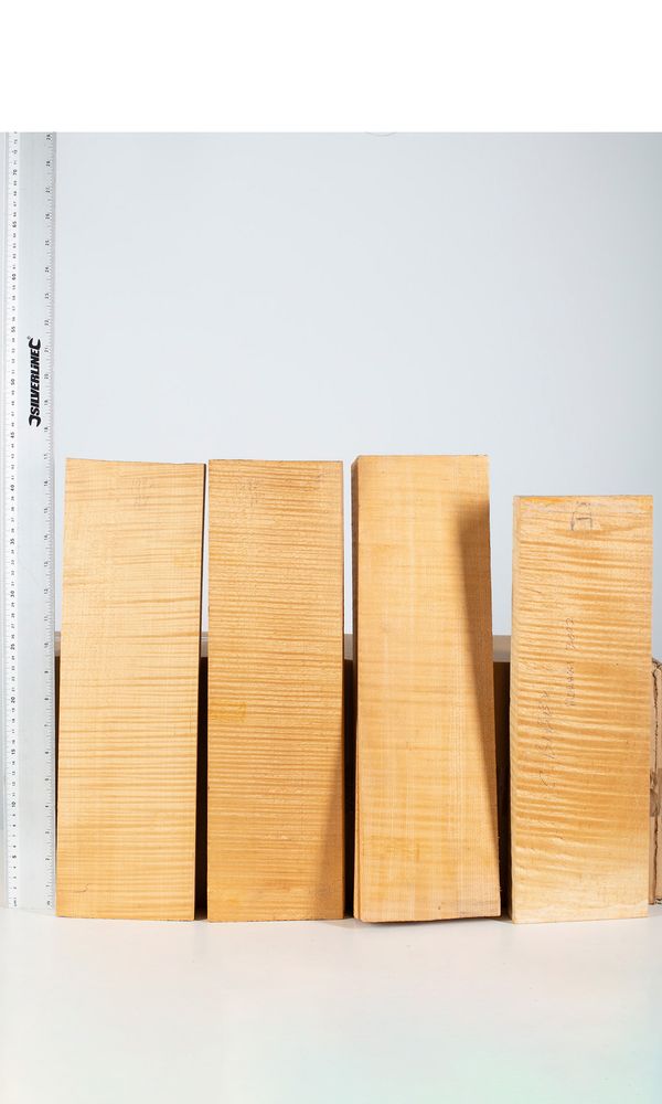 Four violin backs, maple
