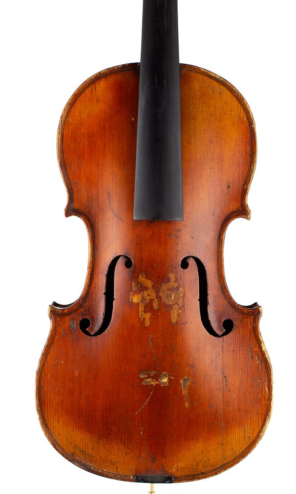 A three-quarter sized violin, unlabelled