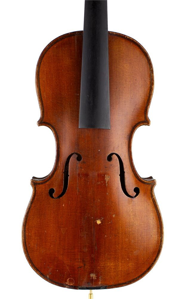 A half-sized violin, labelled The Maidstone