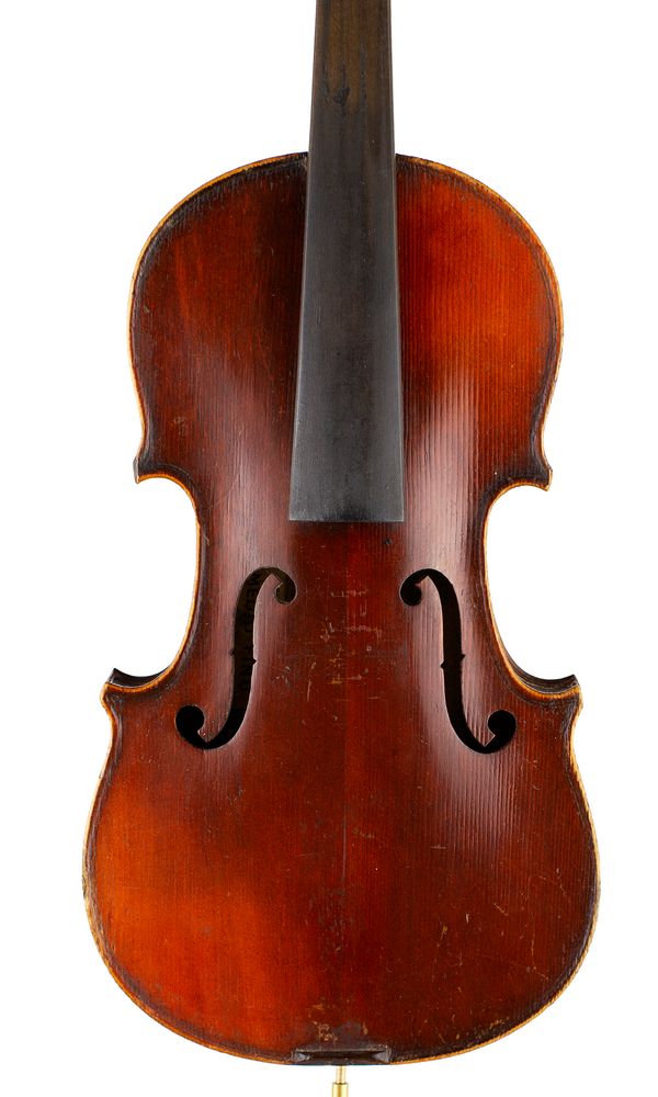 A half sized violin, labelled Medio Fino