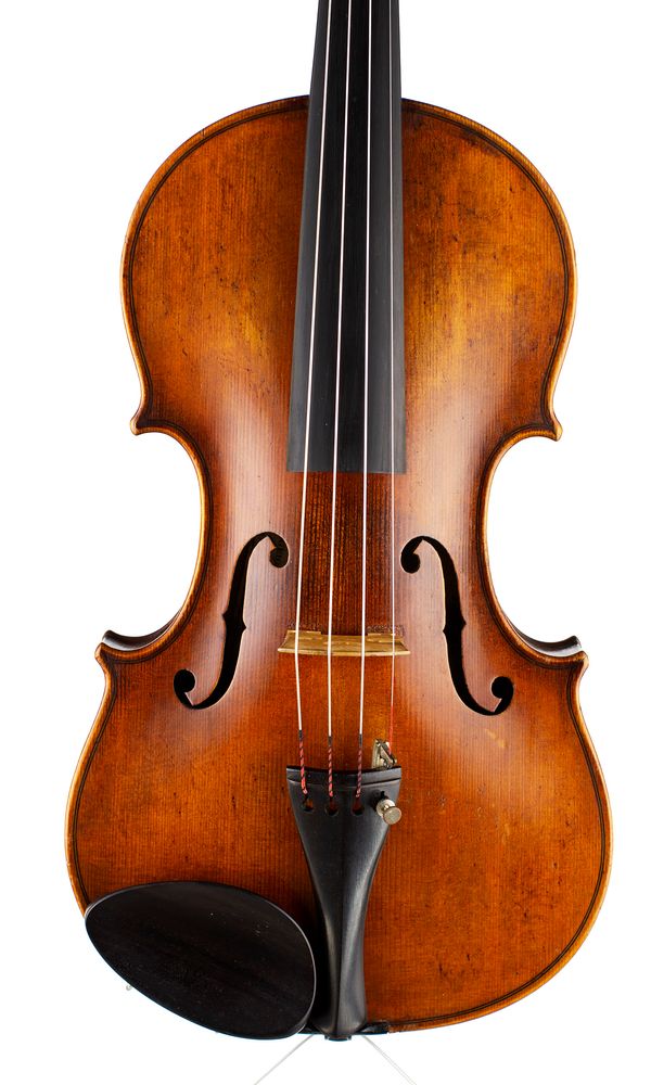 A violin, labelled Balthasar Klotz & Sohn