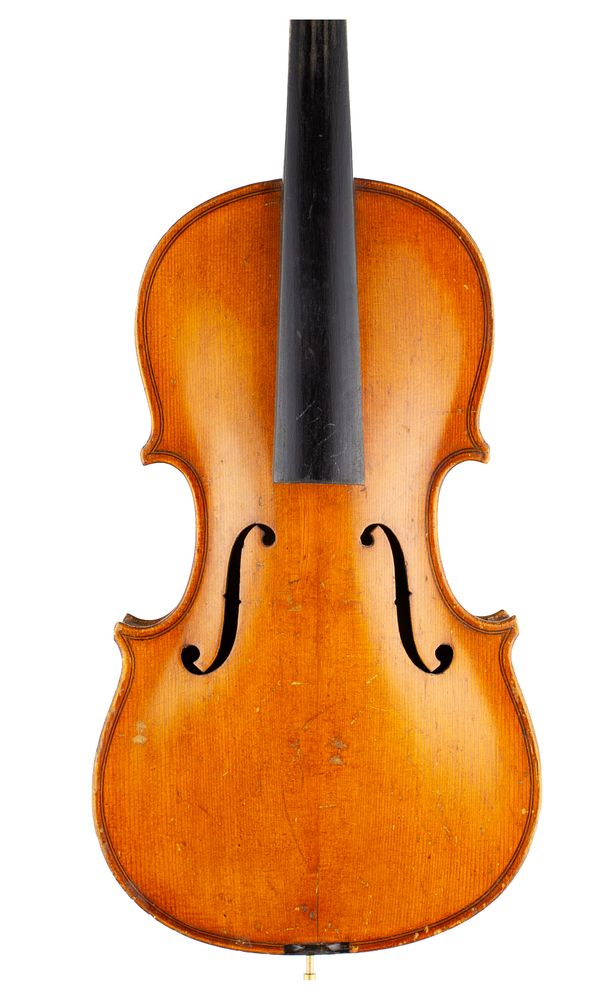 A three-quarter sized violin, labelled Antonius Stradivarius