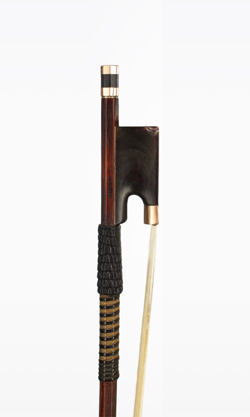 A gold and tortoiseshell-mounted violin bow by Friedrich Karl Muller, Markneukirchen, circa 1930