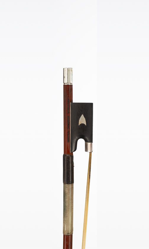 A silver-mounted violin bow by Gustav Prager, Germany, 20th Century