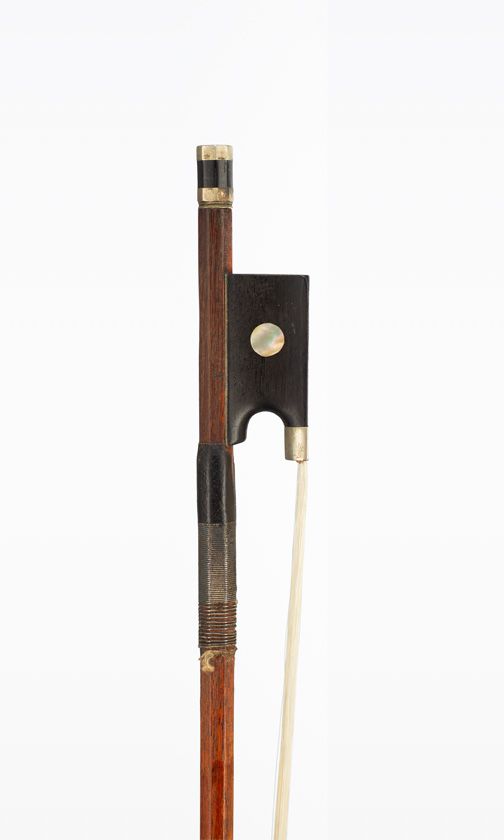 A nickel-mounted violin bow, probably Workshop of Knopf, Germany, 19th Century