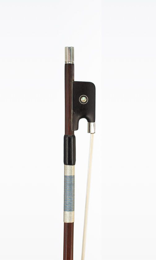 A silver-mounted violin bow, Workshop of Louis Morizot frères, France, circa 1945