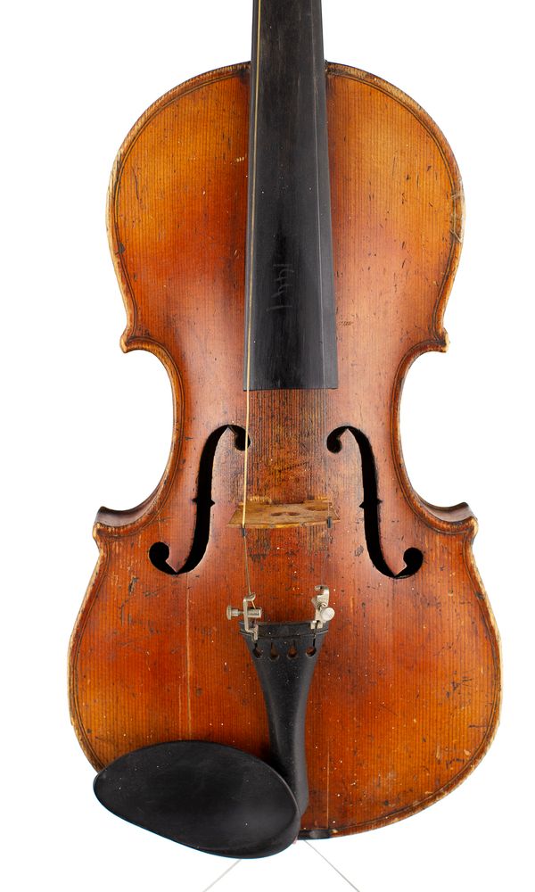 A three-quarter size violin, labelled Antonius Stradiuarius