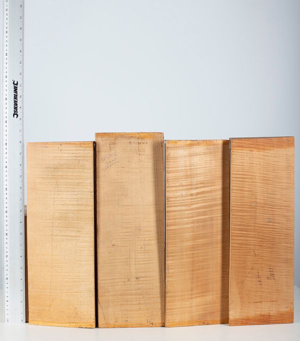 Four violin backs, maple