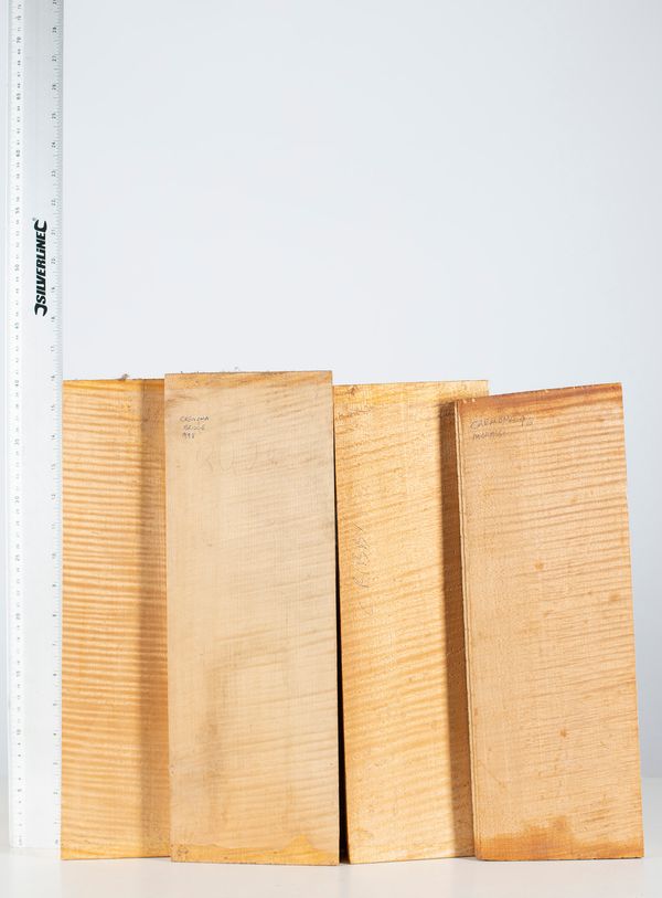 Four violin backs, maple