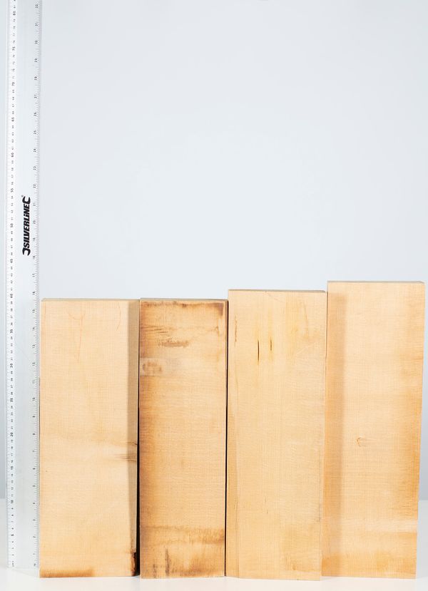 Four violin fronts, spruce