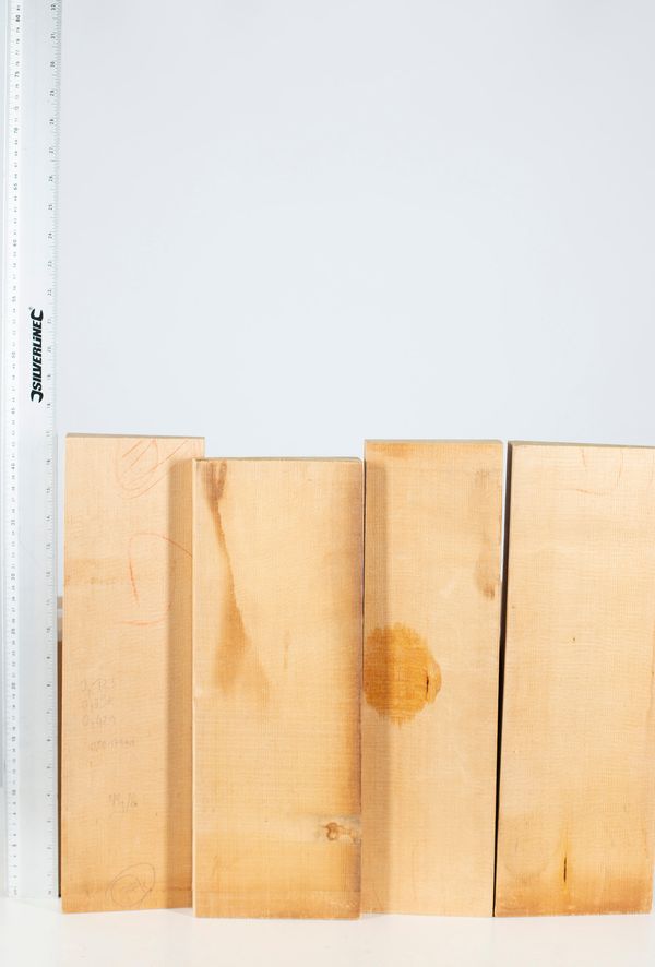 Four violin fronts, spruce