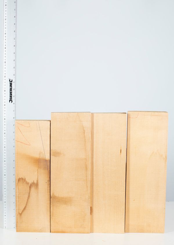 Four violin fronts, spruce