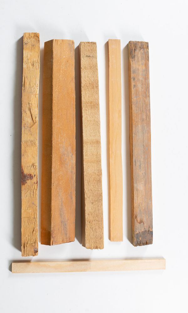 Five blank bass bars, spruce