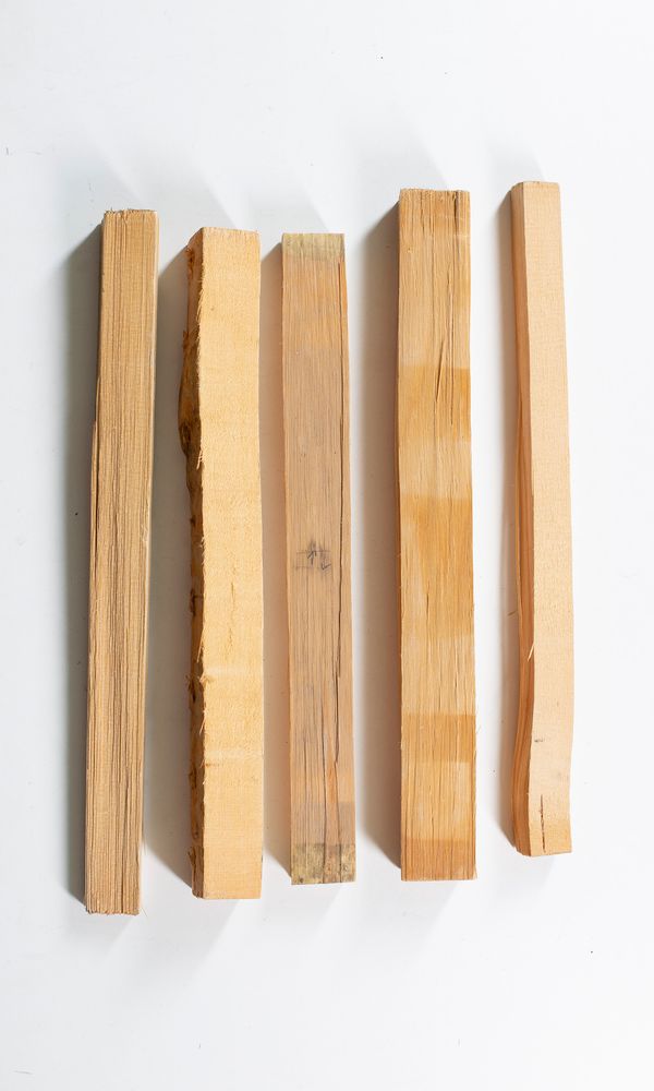 Five blank bass bars, spruce