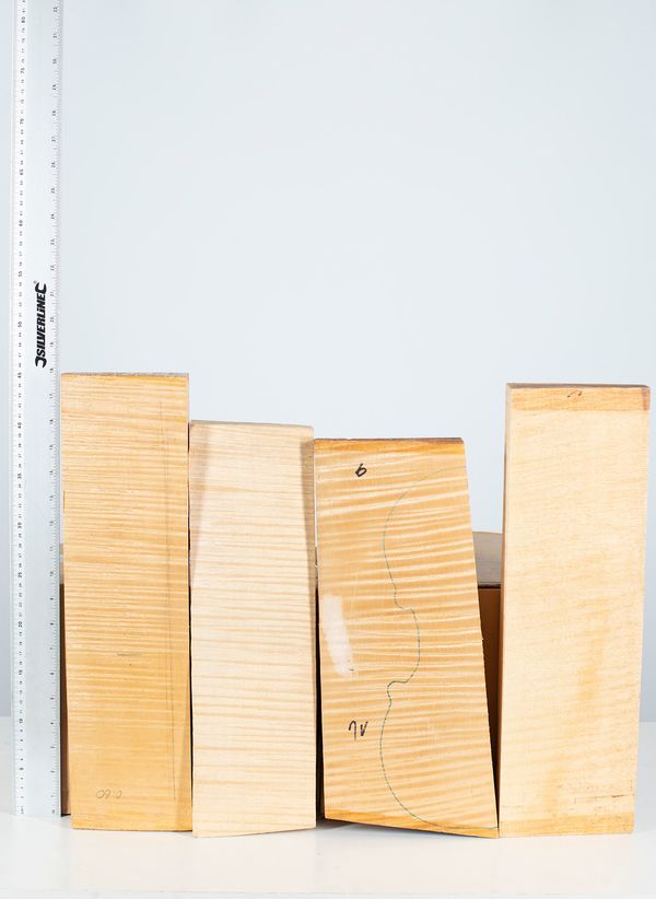 Four violin backs, maple