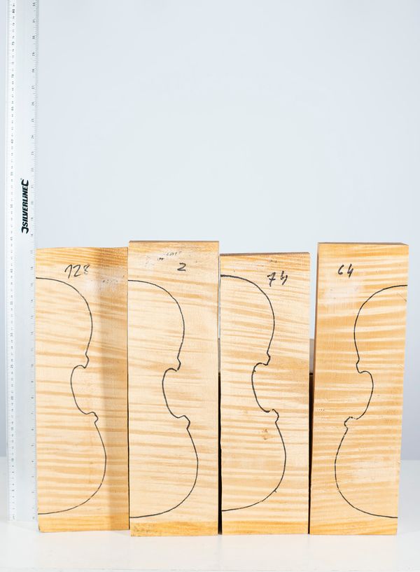 Four violin backs, maple