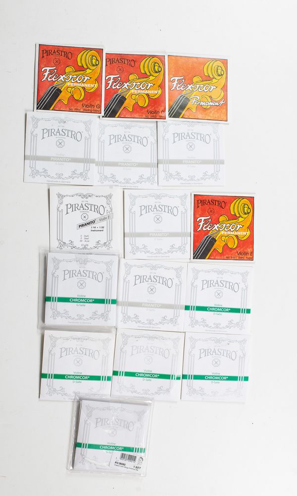 Twenty-two various Pirastro violin strings