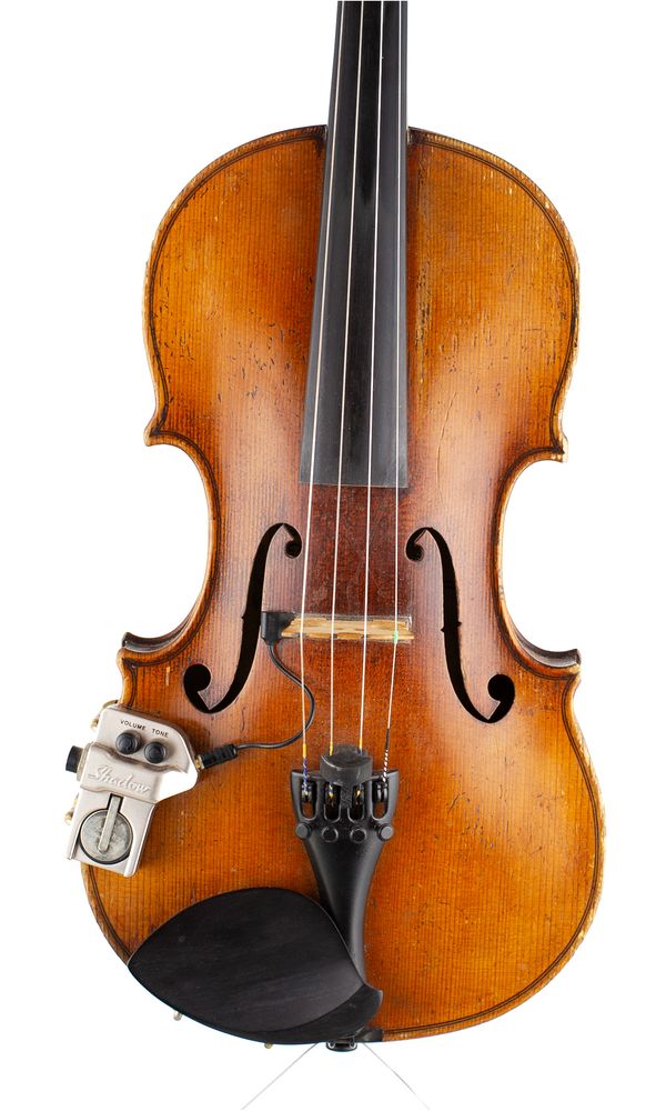 A violin, labelled Joseph Guarnerius