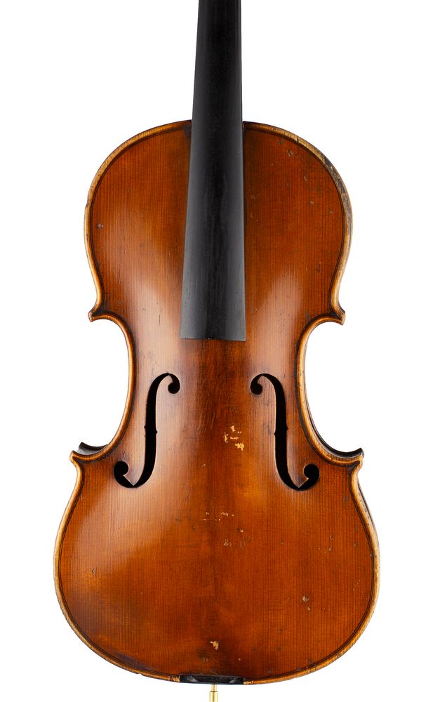 A violin, labelled Carlo Fissorie