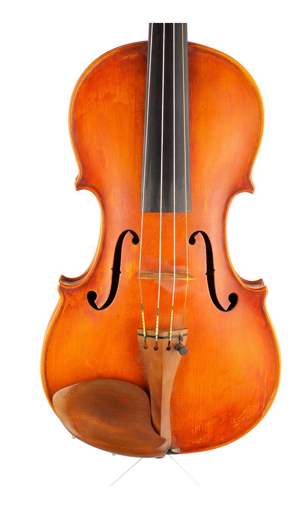 A violin, labelled Wilhelm Thomas Jaura