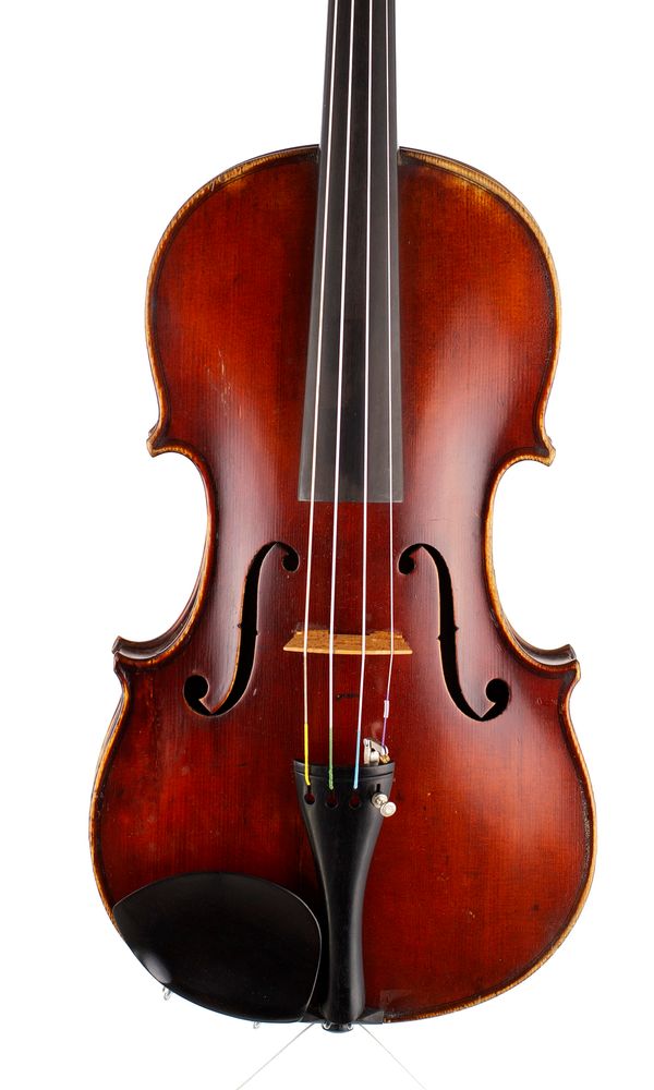 A violin, labelled Gustave Bernardel