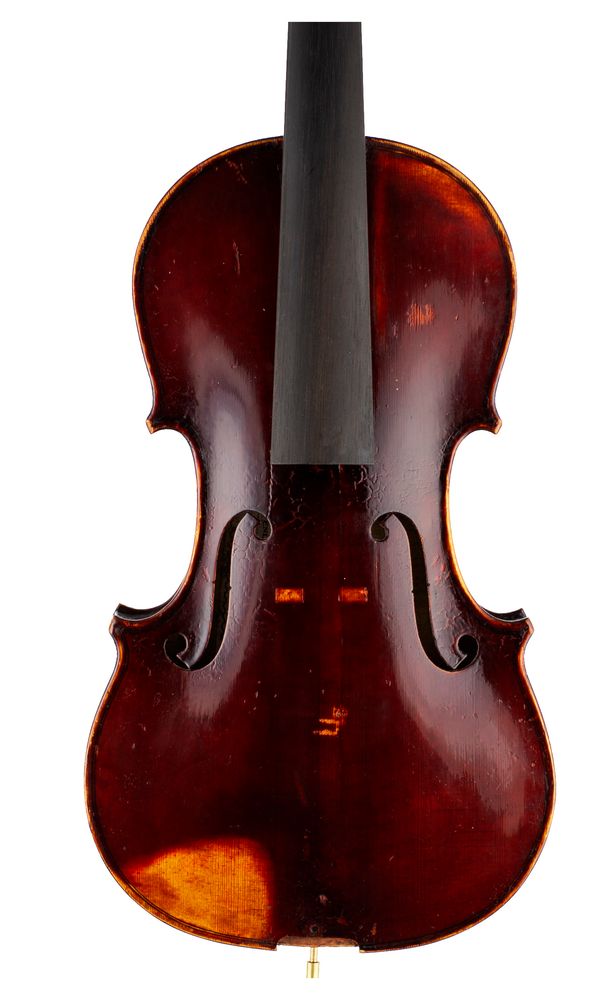 A violin, labelled Benvenuto Botturi