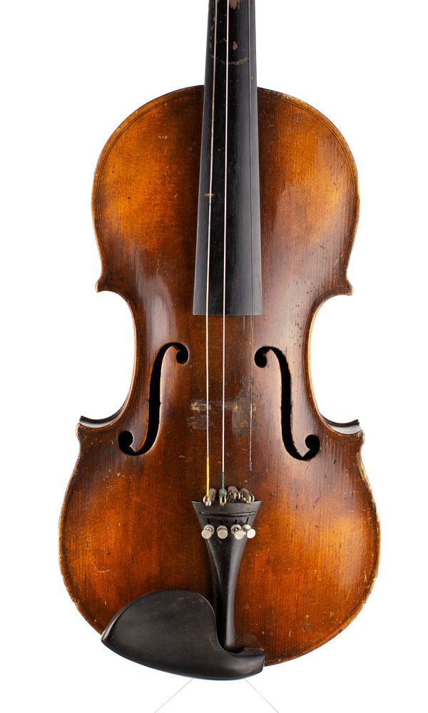 A violin, branded Hopf [at button]