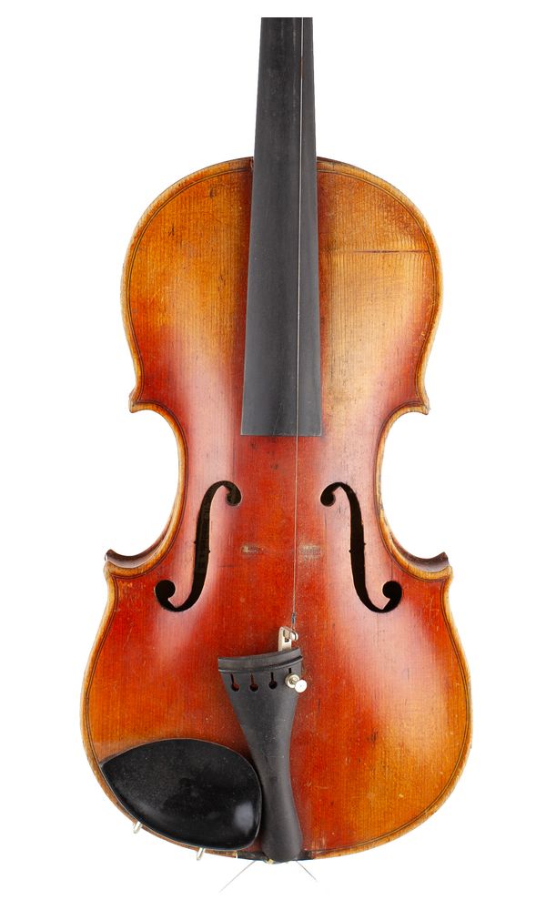 A three-quarter sized violin, labelled Laumann Robert