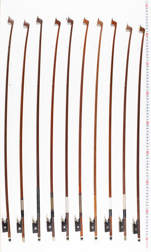 Nineteen violin bows and one cello bows, various lengths