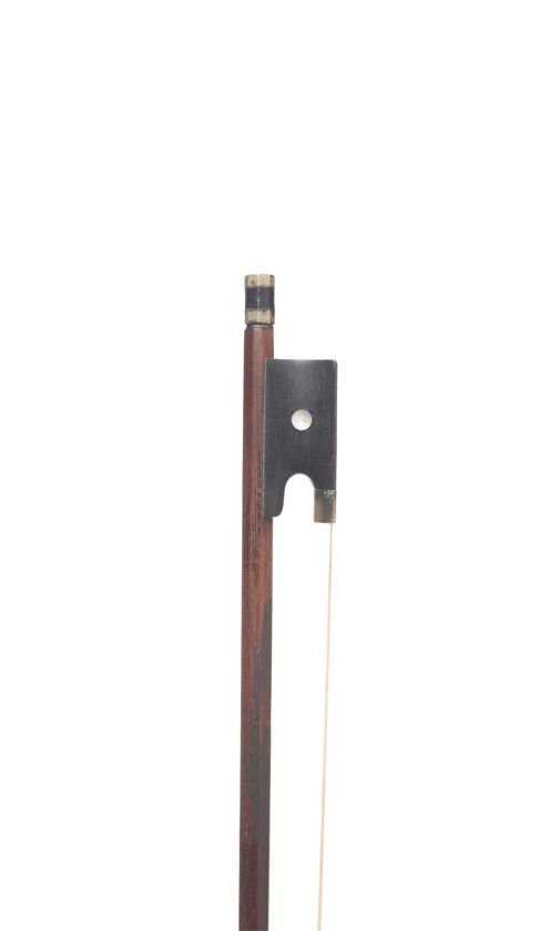 A nickel-mounted violin bow, unbranded