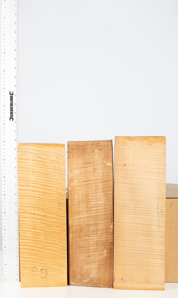 Four violin backs, maple