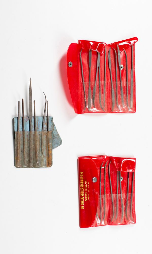 Three sets of riffler and straight files