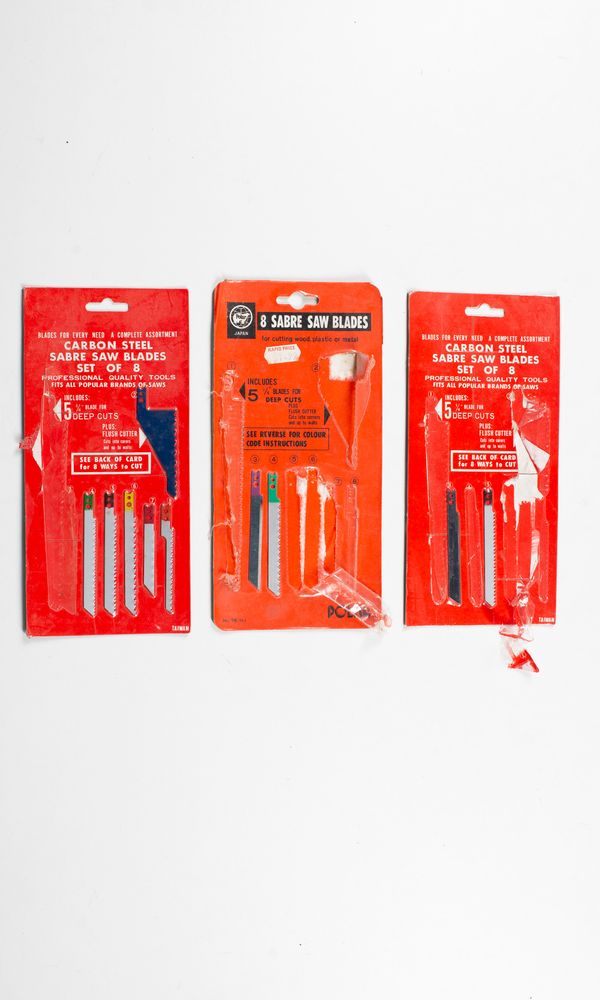 Three sets of carbon steel saw blades