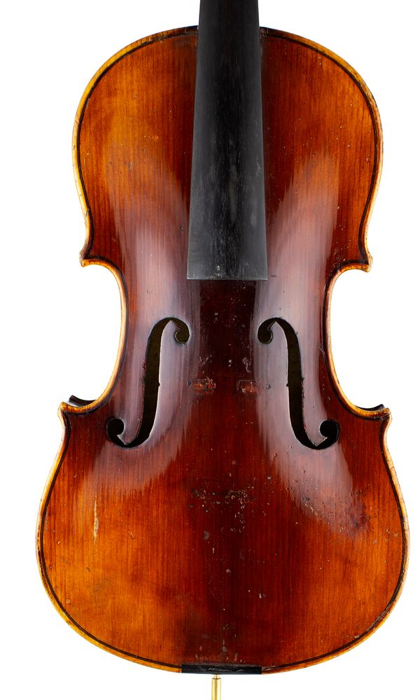 A violin, branded 18958 [on back]