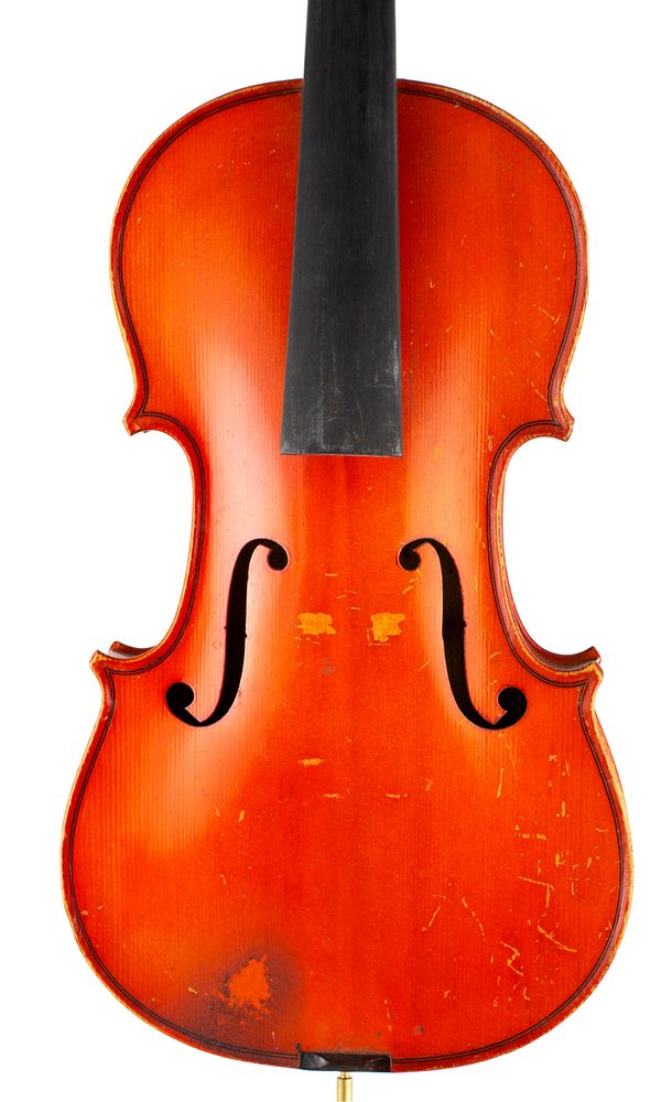 A three-quarter size violin, unlabelled