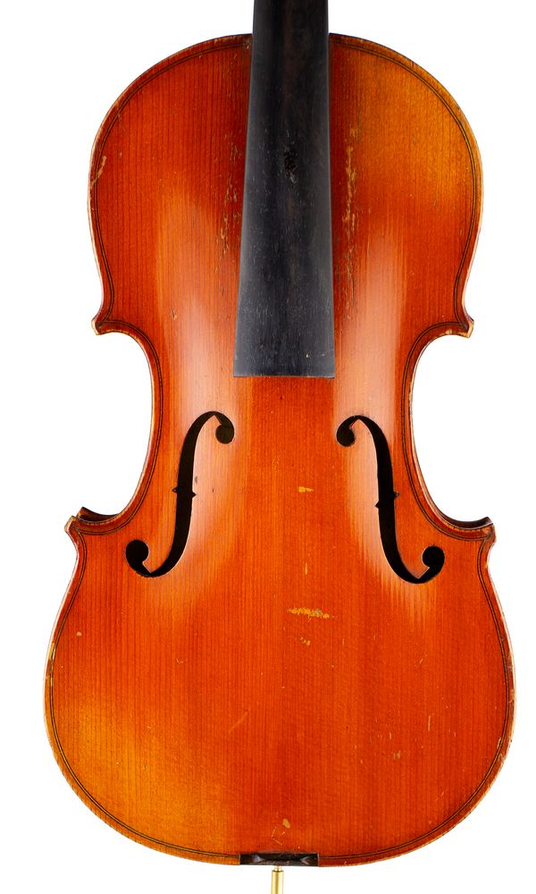 A violin, labelled Mansuy