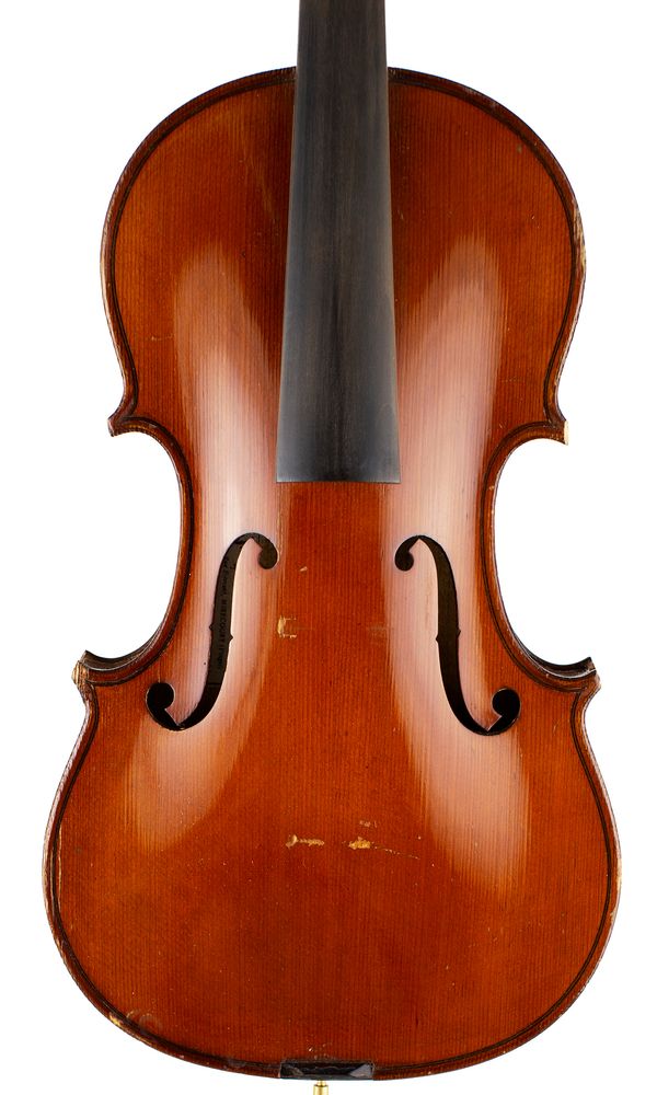 A violin, labelled Jean Striebig over