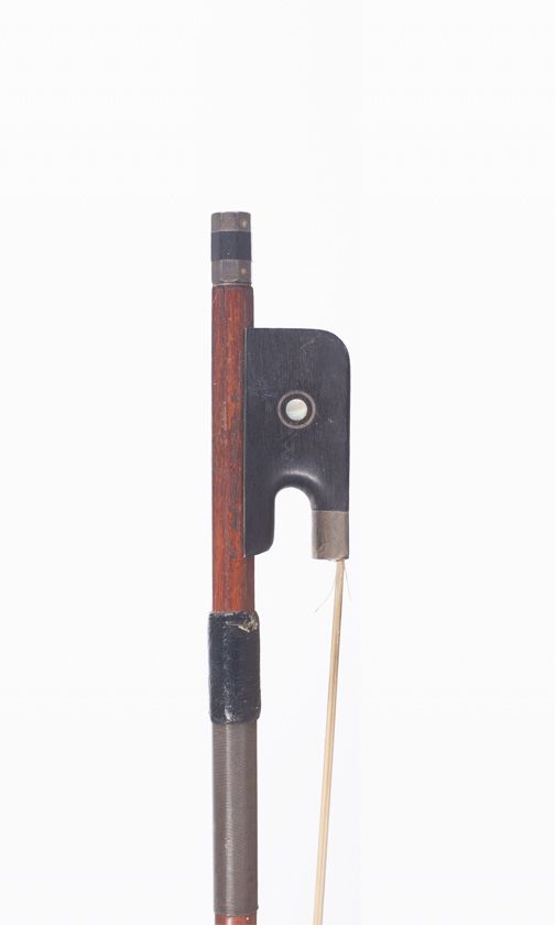 A silver-mounted cello bow, branded Alfred Knoll