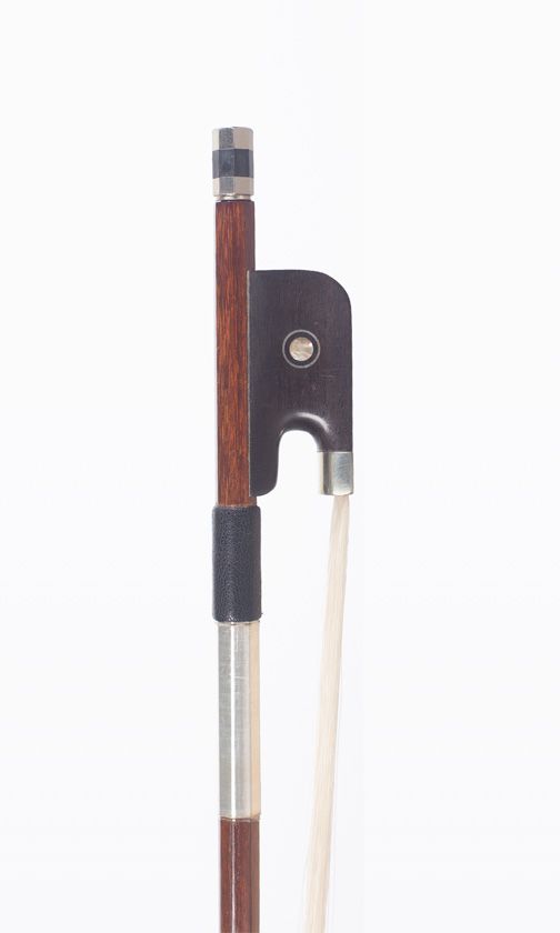 A nickel-mounted viola bow, unbranded