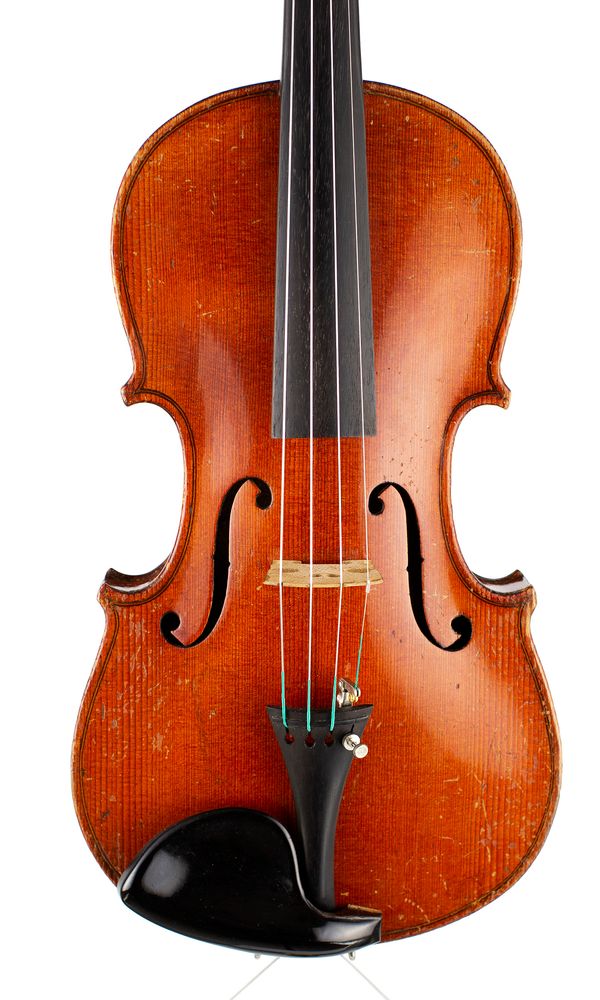 A three-quarter sized violin, unlabelled