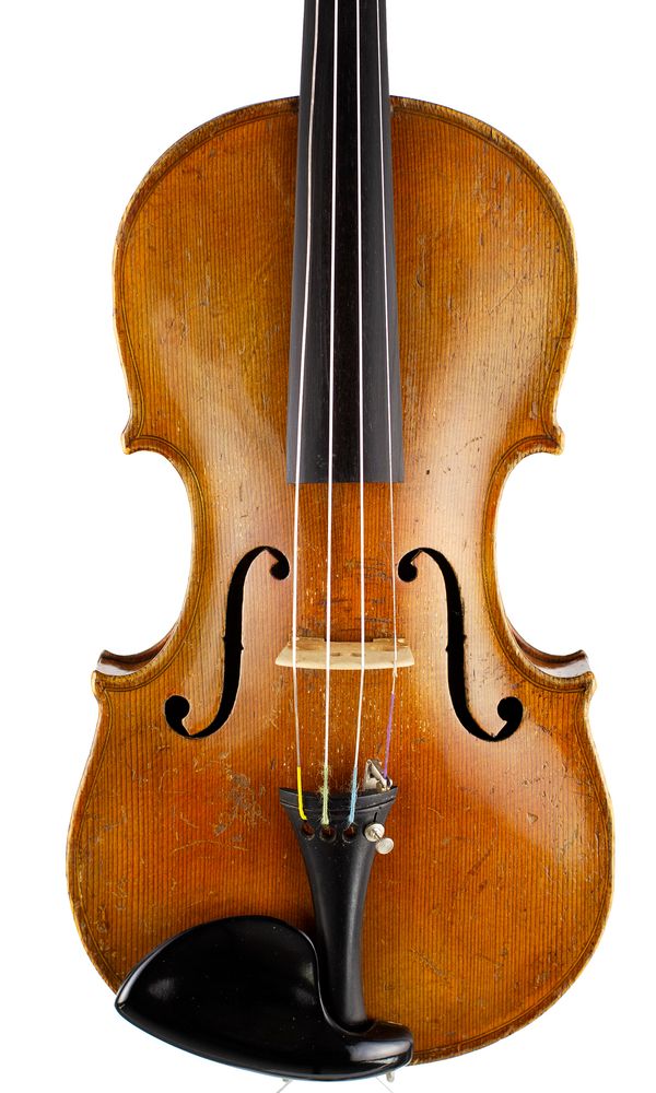 A three-quarter sized violin, labelled Antonius Stradiuarius