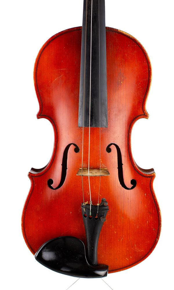 A three-quarter sized violin, unlabelled