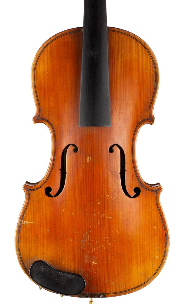 A three-quarter sized violin, labelled Antonius Stradivarius Cremonensis