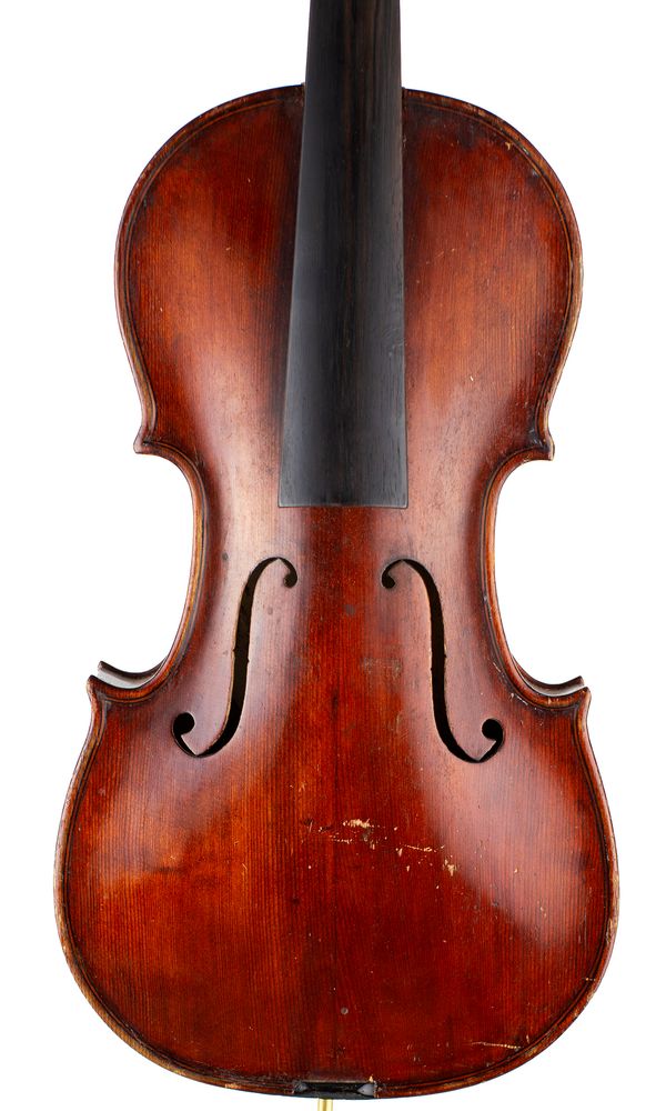 A violin, labelled Franciscus Maurizi