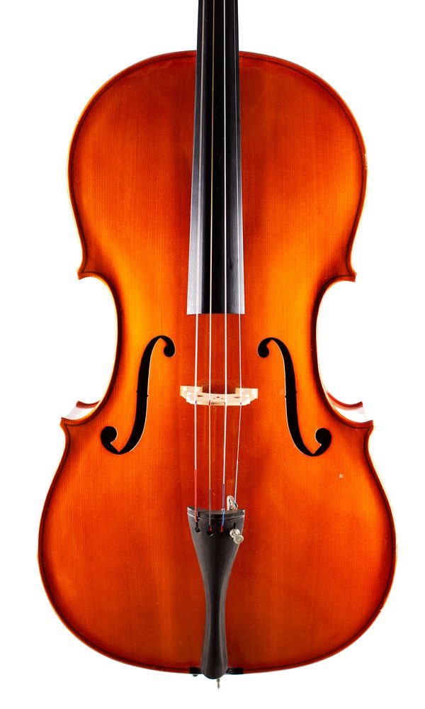 A cello, labelled Andreas Zeller