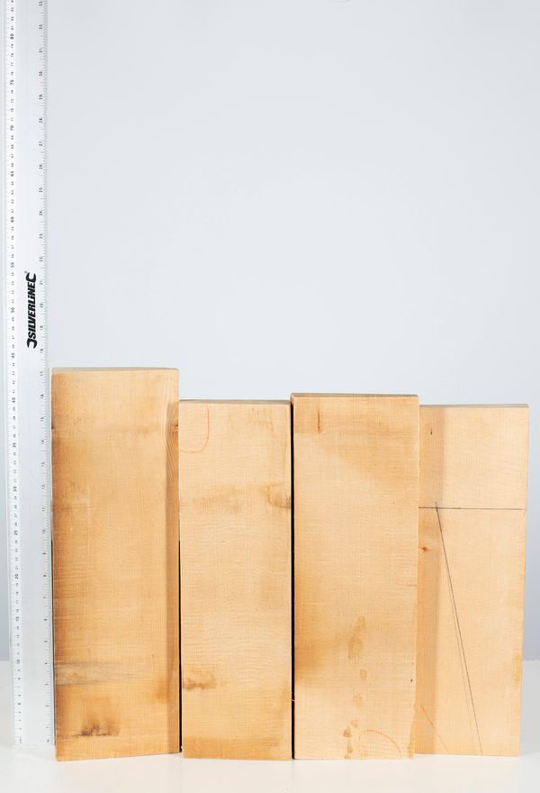 Four violin fronts, spruce