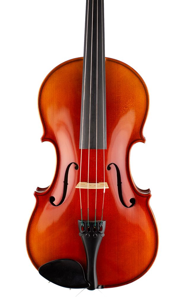 A viola, labelled Roderich Paesold