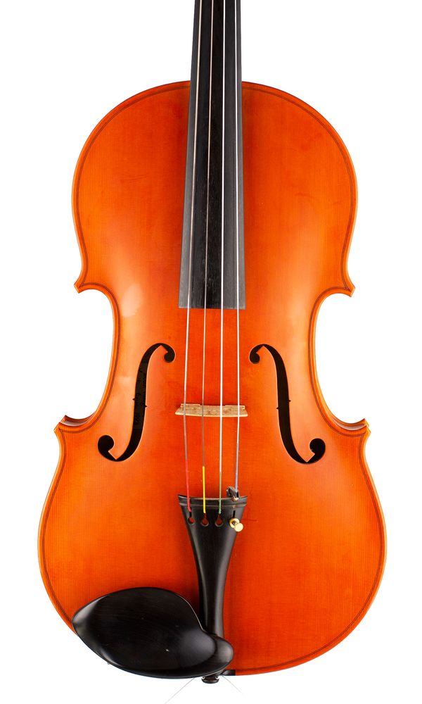 A viola, labelled Derek Vaughan