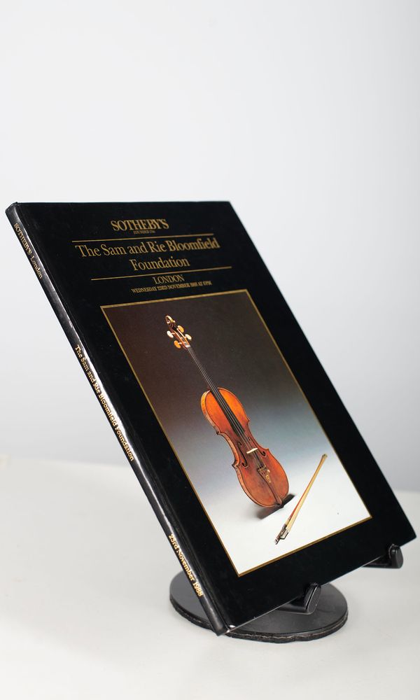 Sothebys catalogue: The Sam and Rue Bloomfield Foundation Collection of Violins and Bows