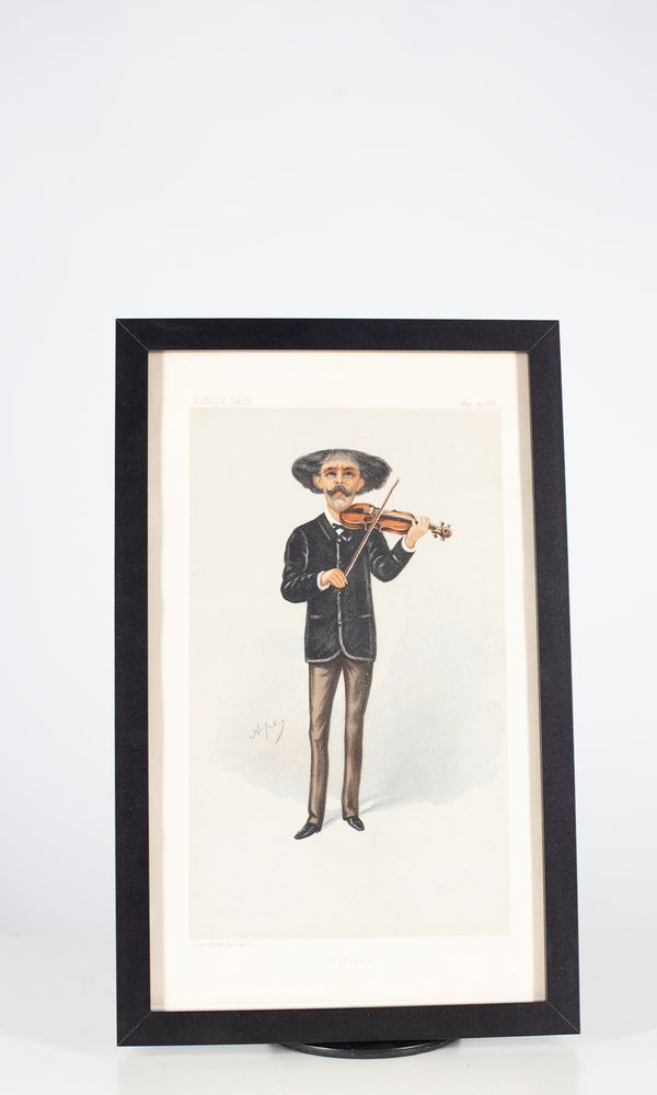 A framed print, titled Sarasate